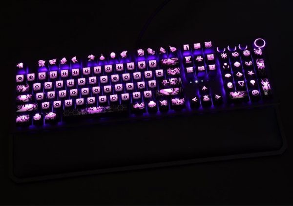 Anime Evangelion Theme 108 Keycaps For Mechanical Keyboard Cherry MX Switch ANSI 104/108 Backlit Loose keycaps ONLY