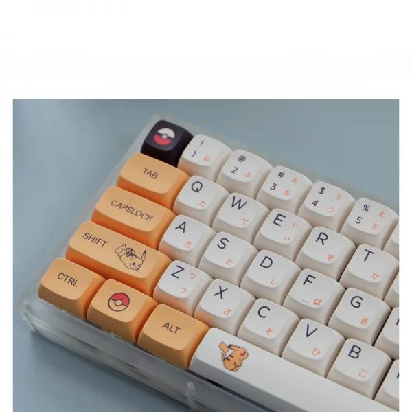 Anime Pokemon Theme Pikachu 139 Keycaps XDA Profile For Mechanical Keyboard Compatible With 61/64/68/78/84/87/96/98/104/108 Keycaps ONLY