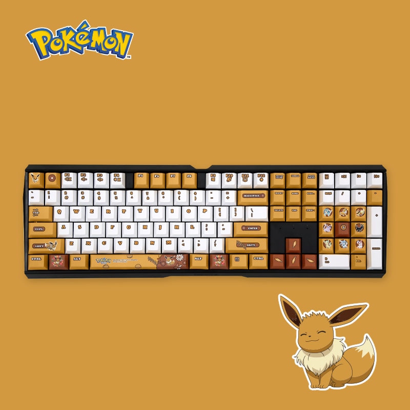 Pokemon-Pikachu-Gengar-Eevee-Anime-Mechanical-Keyboard-Cartoon-Anime-Wired-Usb-109-Keys-Gamer-Keyboard-for-2